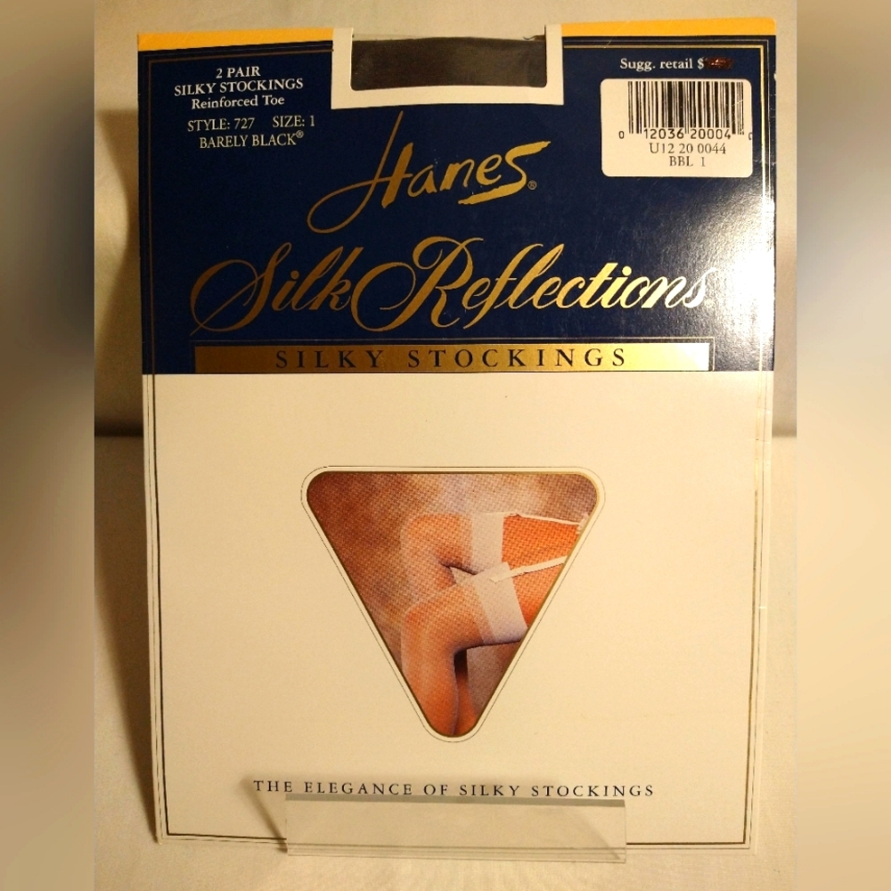 VINTAGE HANES SILK REFLECTIONS SILKY STOCKING(#727) SIZE 1 REINFORCE TOE (NWT)
